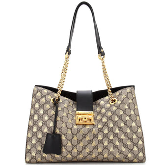 Gucci Padlock Chain Tote Printed GG Coated Canvas Medium