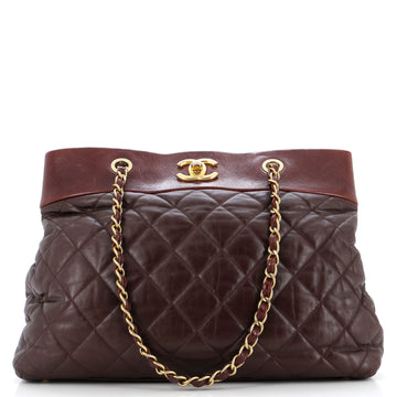 Chanel Soft Elegance Tote Quilted Distressed Calfskin Large