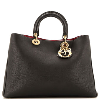 Christian Dior Diorissimo Tote Pebbled Leather Large