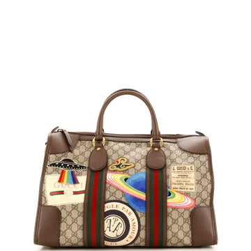 Gucci Courrier Carry On Convertible Duffle GG Coated Canvas with Applique Small