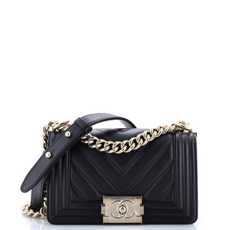 Chanel Boy Flap Bag Chevron Lambskin Small