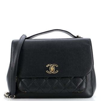 Chanel Business Affinity Flap Bag Quilted Caviar Large
