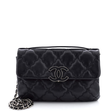 Chanel Double Stitch Hamptons Flap Bag Quilted Calfskin Mini