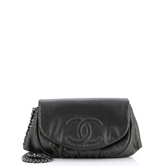 Chanel Half Moon Wallet on Chain Caviar