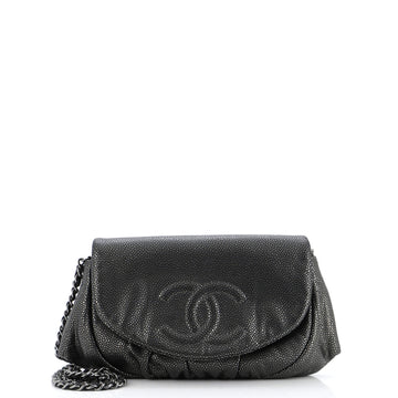 Chanel Half Moon Wallet on Chain Caviar