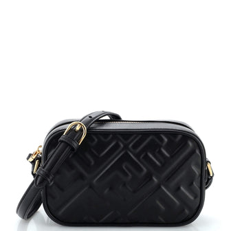 Fendi Camera Case Bag Zucca Embossed Leather Mini