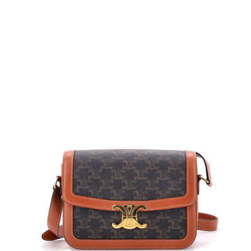 Celine Triomphe Shoulder Bag Triomphe Coated Canvas Medium