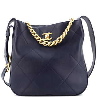Chanel Easy Mood Hobo Quilted Calfskin