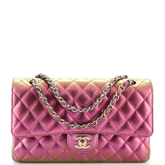 Chanel Classic Double Flap Bag Quilted Iridescent Lambskin Medium