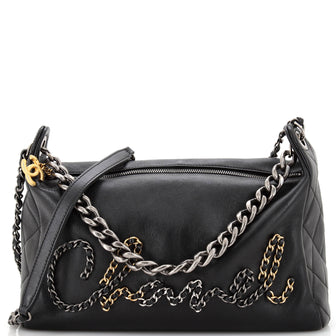 Chanel Chain Signature Hobo Leather with Metal Medium