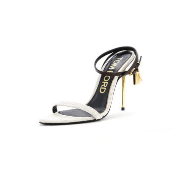 Tom Ford Women's Padlock Pointy Naked Heeled Sandals Leather 105