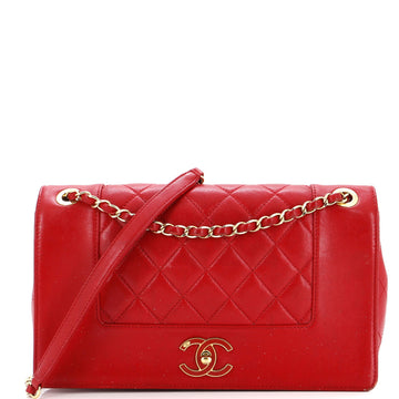 Chanel Mademoiselle Vintage Flap Bag Quilted Sheepskin Large