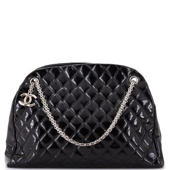 Chanel Just Mademoiselle Bag Quilted Patent Large