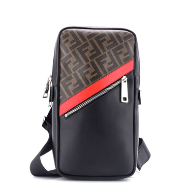 Fendi Sling Backpack Zucca Coated Canvas and Leather