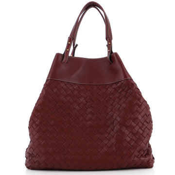 Bottega Veneta Folded Side Open Tote Intrecciato Nappa with Leather Large