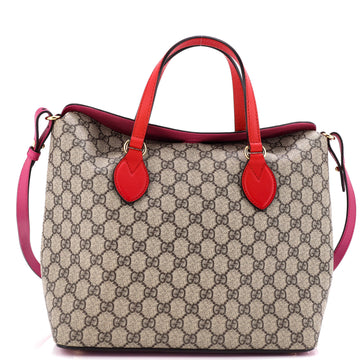 Gucci Signature Fold Over Tote GG Coated Canvas Medium