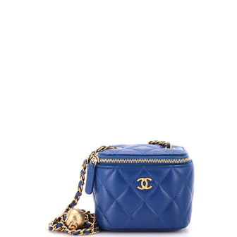 Chanel Pearl Crush Vanity Case with Chain Quilted Lambskin Mini