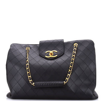 Chanel Vintage Supermodel Weekender Bag Quilted Leather Large