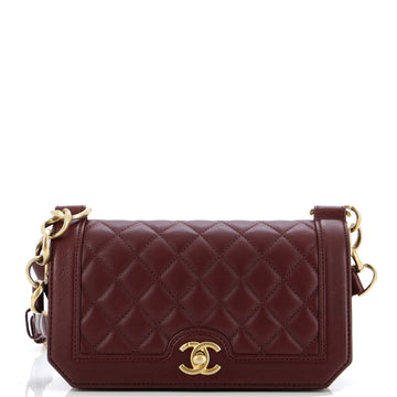 Chanel Chain Link Full Flap Bag Quilted Grained Calfskin Small