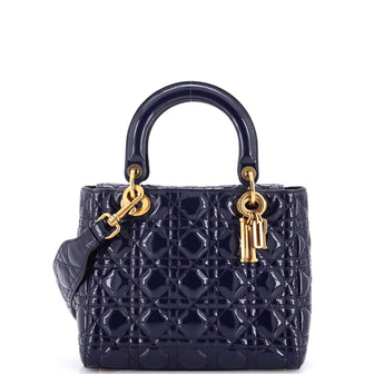Christian Dior Supple Lady Dior Bag Cannage Quilt Patent Medium