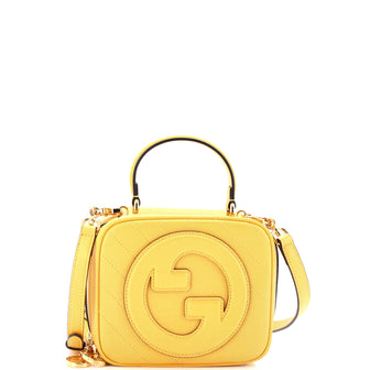 Gucci Blondie NM Top Handle Shoulder Bag Diagonal Quilted Leather