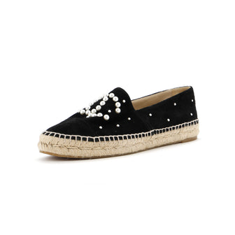 Chanel Women's CC Cap Toe Espadrilles Embellished Suede
