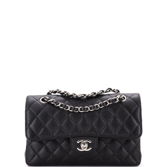 Chanel Classic Double Flap Bag Quilted Caviar Small