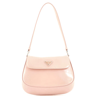 Prada Cleo Flap Shoulder Bag Spazzolato Leather Small