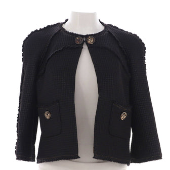Chanel Women's Paris-Moscow Two Pocket Collarless Jacket Polyamide and Silk Blend
