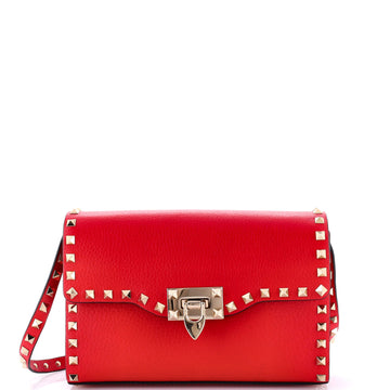 Valentino Garavani Rockstud Flip Lock Flap Bag Leather Medium