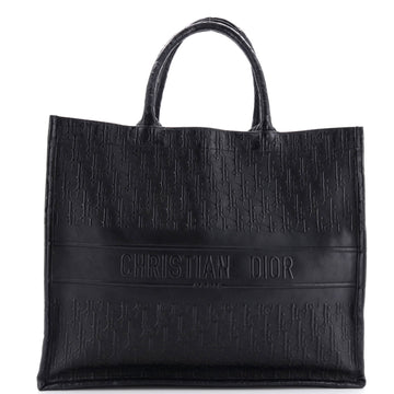 Christian Dior Book Tote Oblique Embossed Calfskin Large