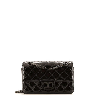 Chanel So Black Reissue 2.55 Flap Bag Quilted Patent Mini