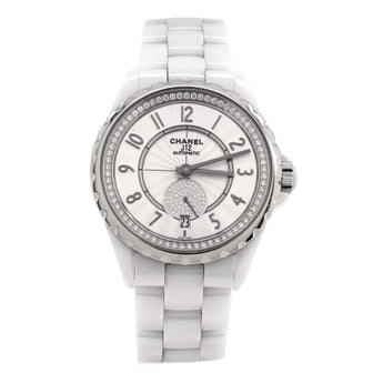 Chanel J12-365 Automatic Watch Ceramic and Stainless Steel with Diamond Bezel and Seconds Sub-Dial 36