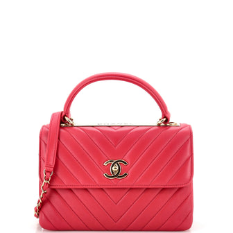 Chanel Trendy CC Top Handle Bag Chevron Lambskin Small