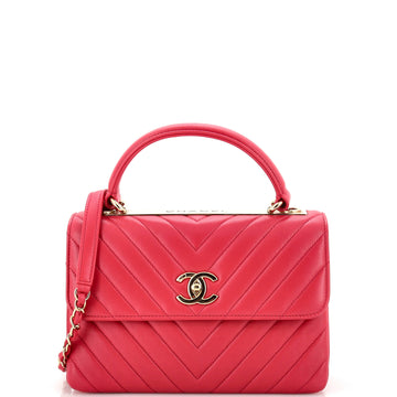 Chanel Trendy CC Top Handle Bag Chevron Lambskin Small