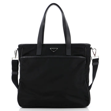 Prada Convertible Front Pocket Briefcase Tote Tessuto with Saffiano Leather Medium