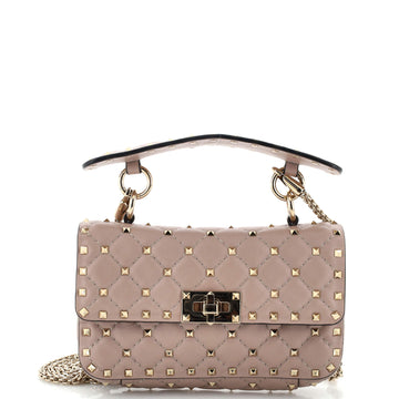 Valentino Garavani Rockstud Spike Flap Bag Quilted Leather Small