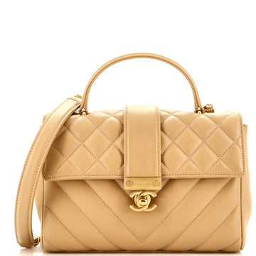 Chanel In The City Top Handle Flap Bag Mixed Quilt Calfskin Medium