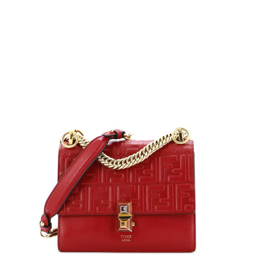 Fendi Kan I Bag Zucca Embossed Leather Small