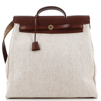 Hermes Herbag Toile and Leather MM