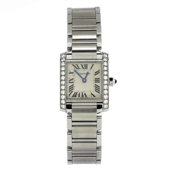 Cartier Tank Francaise Quartz Watch Stainless Steel with Diamond Bezel 20