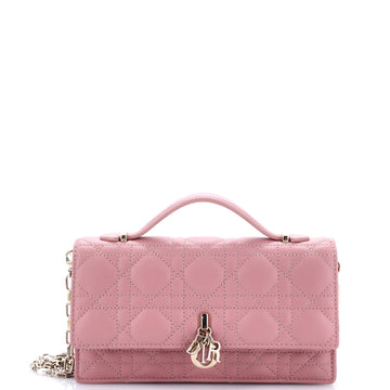 Christian Dior My Dior Top Handle Flap Bag Cannage Quilt Lambskin Mini
