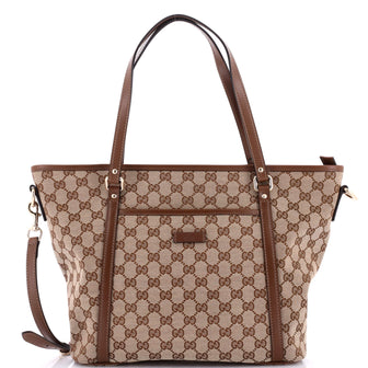 Gucci Front Pocket Convertible Tote GG Coated Canvas Medium