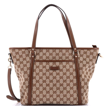 Gucci Front Pocket Convertible Tote GG Coated Canvas Medium