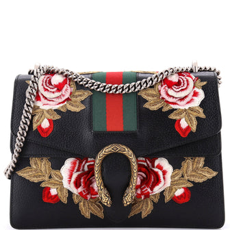 Gucci Web Dionysus Bag Embroidered Leather Medium