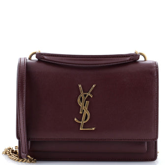 Saint Laurent Sunset Top Handle Chain Wallet Leather