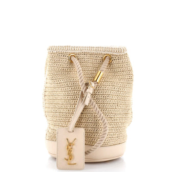 Saint Laurent Seau Bucket Bag Woven Raffia Small