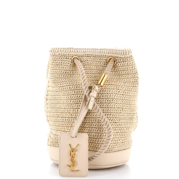 Saint Laurent Seau Bucket Bag Woven Raffia Small