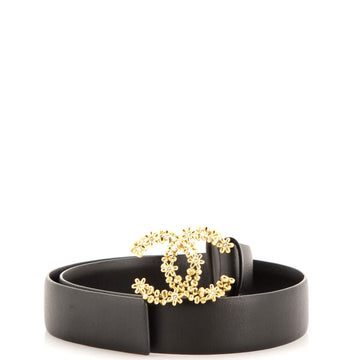 Chanel CC Buckle Belt Leather with Crystal Embellished Metal Medium