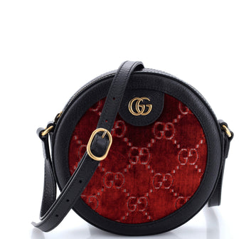 Gucci Ophidia Round Shoulder Bag GG Velvet Mini
